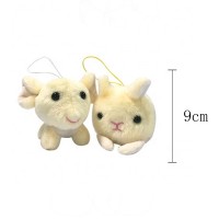 lovely 9cm small hairy plush mouse flurry plush bunny round shape with rubber band