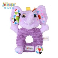 Jollybaby plush baby hand noise maker toy baby handbell rattle ring