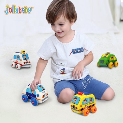 Hot selling Vehicle mini Inertial pullback toy car with soft fabric