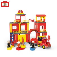 plastic creative fire station building blocks toys for preschool