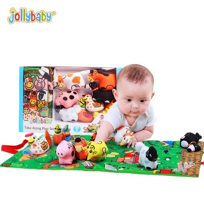 Jollbaby  Interesting Take Along Farm Playing Mat Set for Early Education and Fun