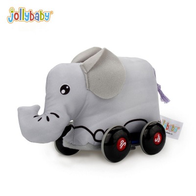 Cartoon Animals Mini Inertial Pullback Toy Car with soft fabric for baby playing