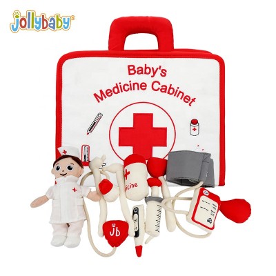 Baby Doctor tools soft plush toys, vivid lovely baby toys Light Stethoscope Medicine Cabinet