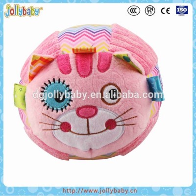 China Made Animals Stuffed Plush Baby Ball With Ring Bell