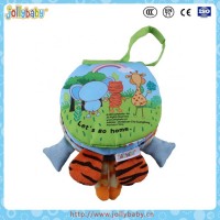 Jollybaby Round Shaped Lovely Cartoon Animals Fabric Baby Soft Cloth Book With Handle