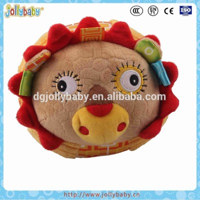 China Factory Wholesale Cartoon Animals Hand Rattle Lovely Baby Ball