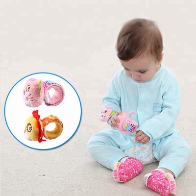 Jollybaby stereoscopic animals rattle bell wristbands for listening education